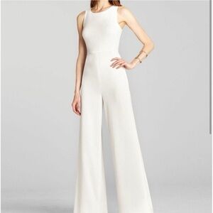 BCBG off white crepe Helena sleeveless jumpsuit - size 2 NWT